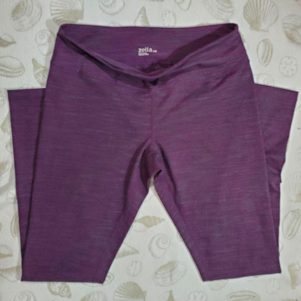 Zella reversible stripe purple leggings large
